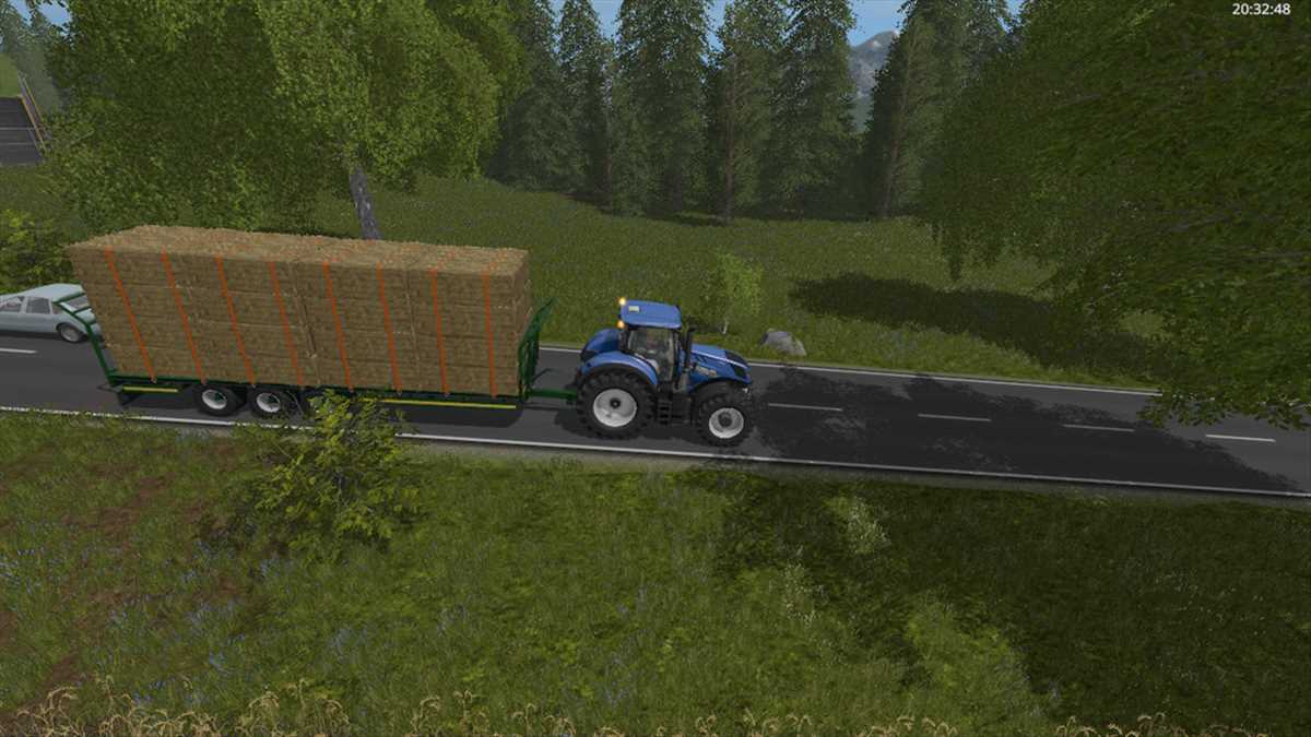 LS17,Anhänger,Ballentransport,,Broughan 36 Fuß Ballen Anhänger