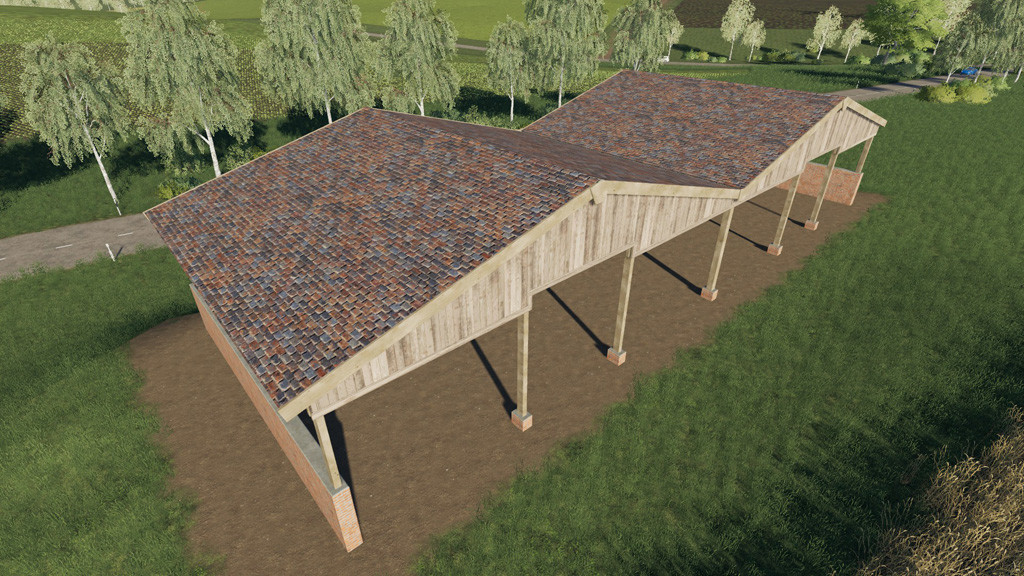 LS19,Maps & Gebäude,Gebäude mit Funktion,,Offene Holzschuppen Mit Ziegelmauern