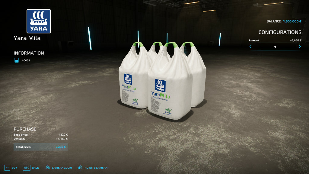 LS22,Anbaugeräte,Ladegüter,Big Bags,Yara Big Bag Dünger