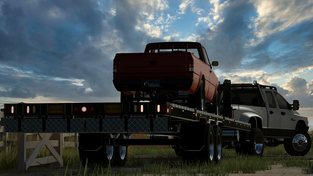 LS22,Anhänger,Tieflader,,50Ft Schwanenhals Transportanhänger