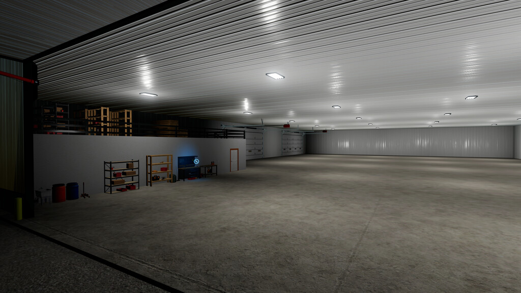 LS22,Maps & Gebäude,Gebäude,Hallen,Amerikanische Maschinenhalle Mit Lounge