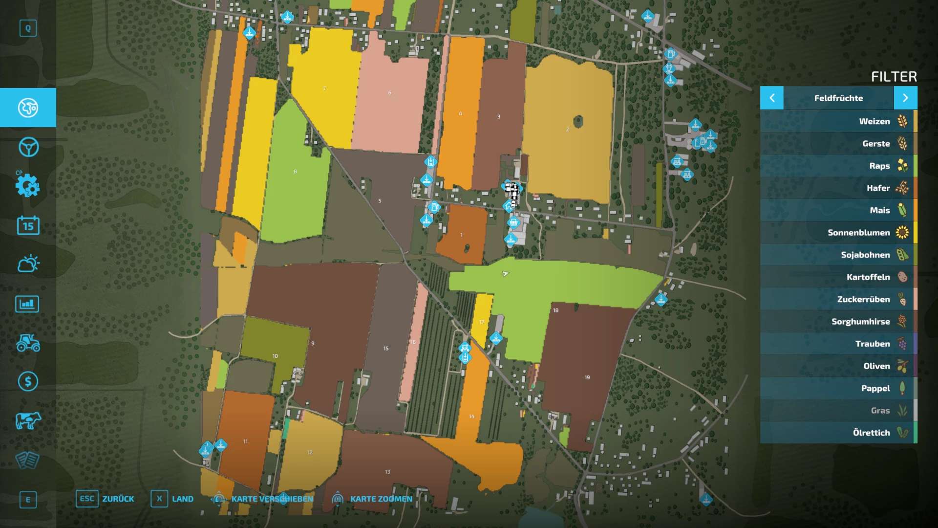 LS22 Maps & Gebäude Maps Zdziechow Große Felder 1.0.0.0 für Landwirtschafts Simulator 22