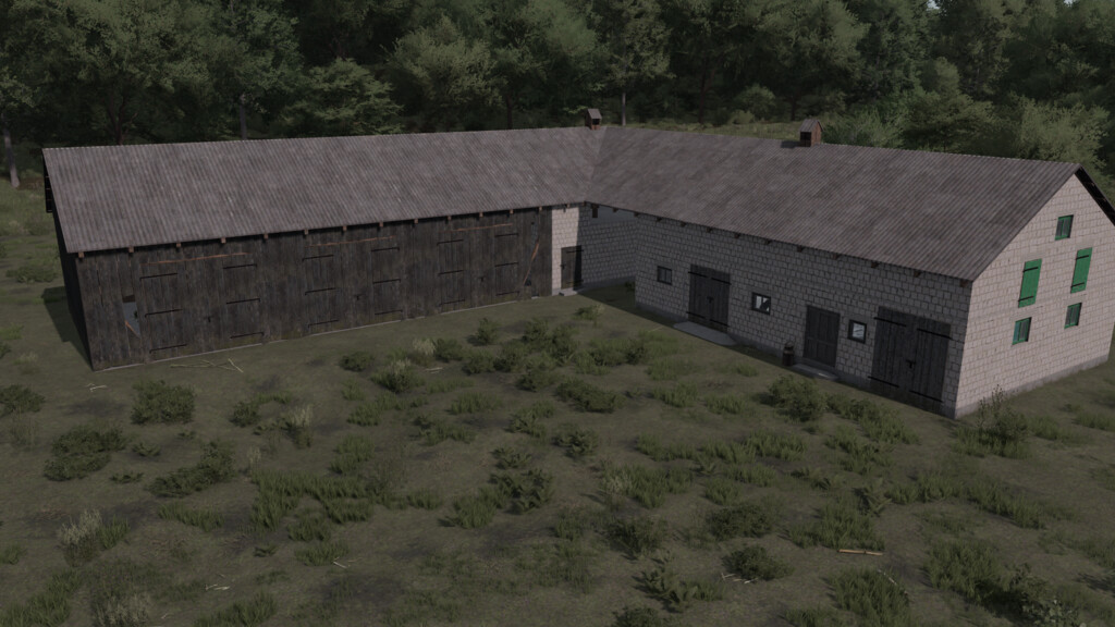 landwirtschafts farming simulator ls fs 22 2022 ls22 fs22 ls2022 fs2022 mods free download farm sim L-Förmiger Kuhstall Mit Scheune 1.0.0.0