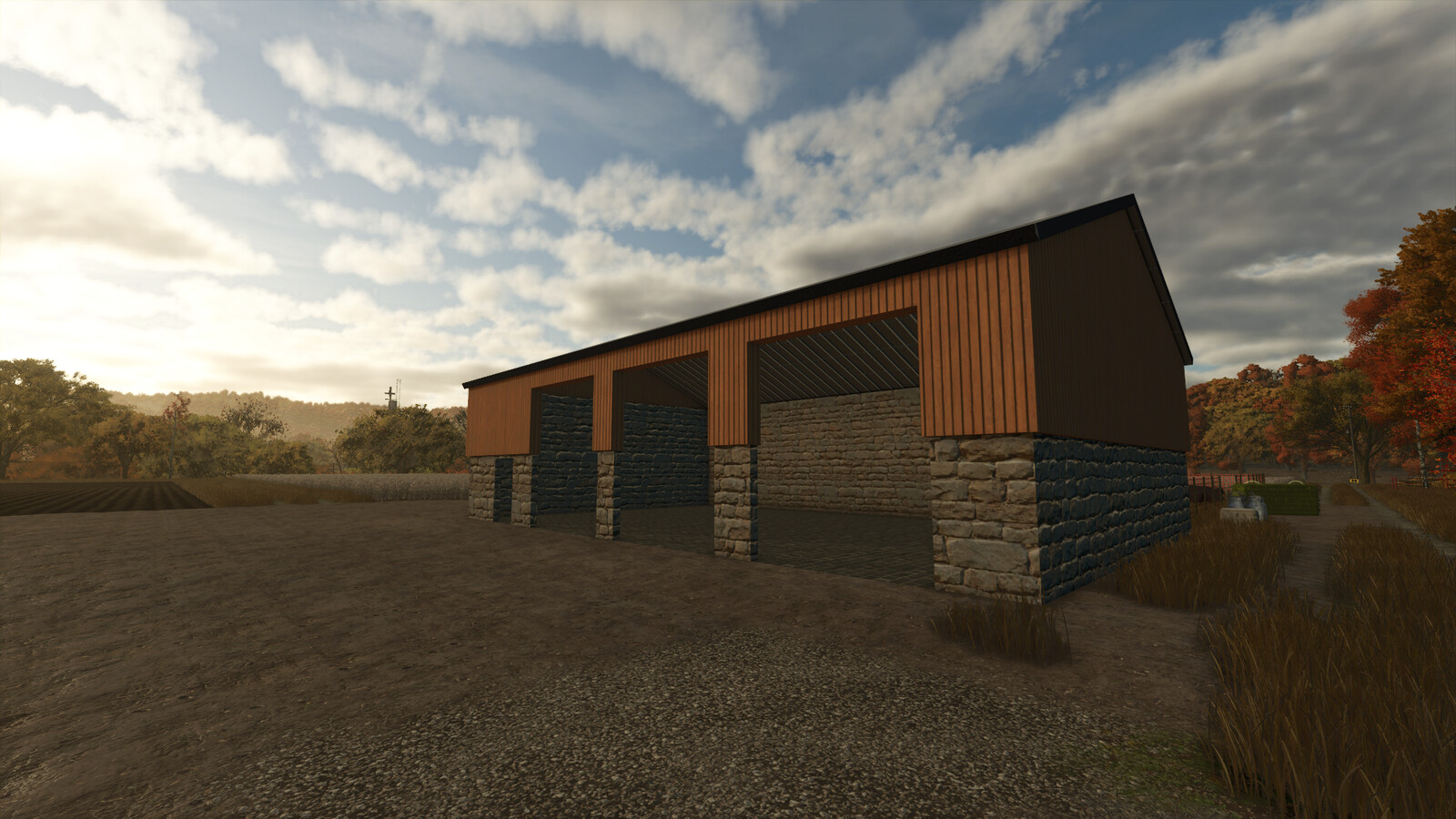 landwirtschafts farming simulator ls fs 25 2025 ls25 fs22 ls2025 fs2025 mods free download farm sim Verkleideter Maschinenschuppen Aus Holz 1.0.0.0